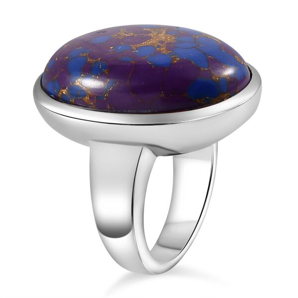 Lila T&uuml;rkis Ring, Edelstahl, (Gr&ouml;&szlig;e 16.00), ca. 16.09 ct image number 4