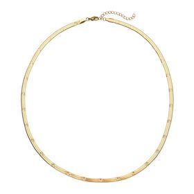 Strukturierte Fischgräten-Gliederkette, ca. 50 cm, reiner Edelstahl Goldfarben ca. 10,90g