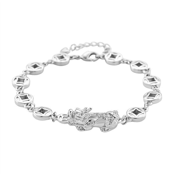 Nickelfreies Messing Armband ca. 18 cm + 2.5 cm Extender, ca. 13,50g, Silberfarben image number 3