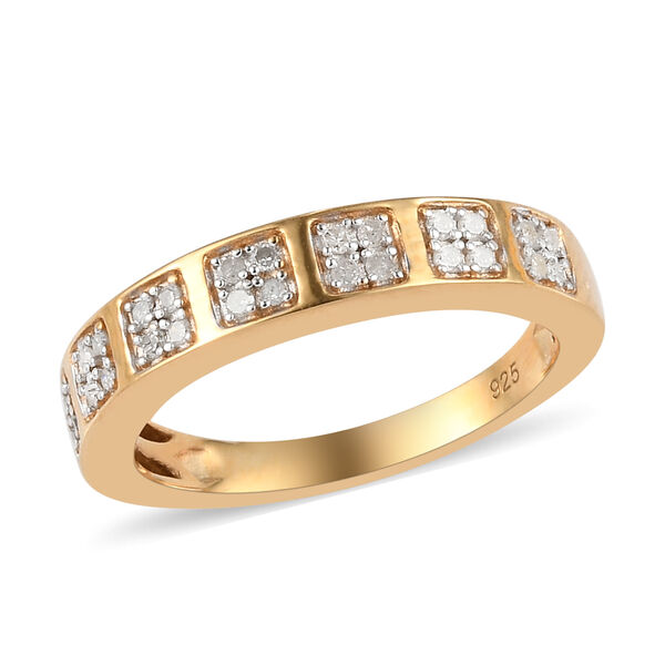 Diamant Ring 925 Silber vergoldet  ca. 0,15 ct image number 4