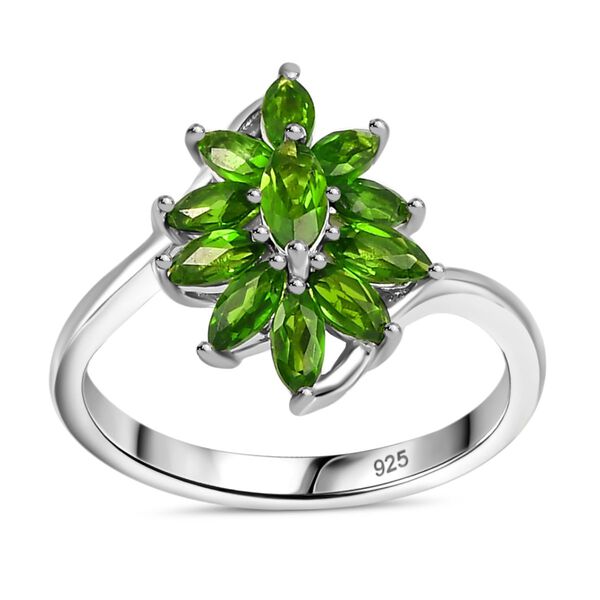 Natürlicher Chromdiopsid Ring 925 Silber rhodiniert (Größe 16.00) ca. 1,13 ct image number 4