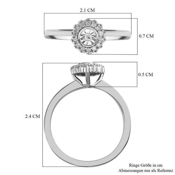 Diamant Ring, 925 Silber platiniert (Gr&ouml;&szlig;e 16.00) ca. 0,10 ct image number 7