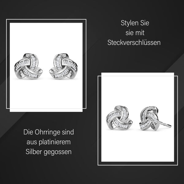 Liebesknoten wei&szlig;e Diamant-Ohrstecker - 0,15 ct. image number 4