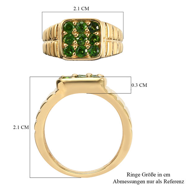 Nat&uuml;rlicher Chromdiopsid Ring 925 Silber vergoldet  ca. 0,86 ct image number 7
