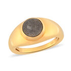Meteorit Ring 925 Silber vergoldet  ca. 3,32 ct image number 3