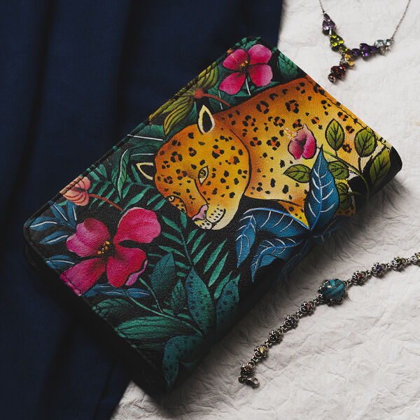 Sukriti handbemalter Schmuck Organizer, Leoparden-Muster, Größe 21,5x12,5x3 cm image number 2