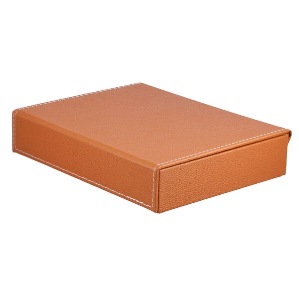 &Ouml;ko-Kunstleder-Ring-Organizer mit Rollenablage, Cognac image number 3