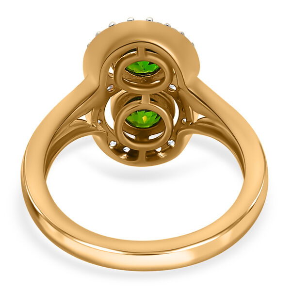 Nat&uuml;rlicher Chromdiopsid und Zirkon Ring 925 Silber vergoldet  ca. 0,98 ct image number 6