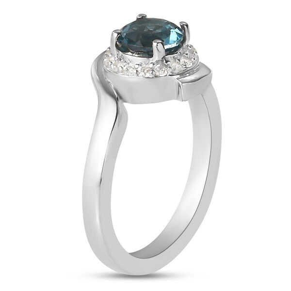 London Blau Topas und Zirkon Ring, ca. 1,29 ct image number 5