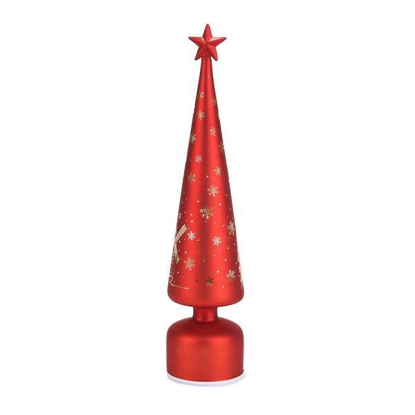 LED-Deko-Tannenbaum mit drehendem Licht, Glas, 9x41 cm, Rot image number 4