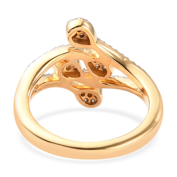 Diamant Bypass Ring 925 Silber Gelbgold Vermeil image number 6