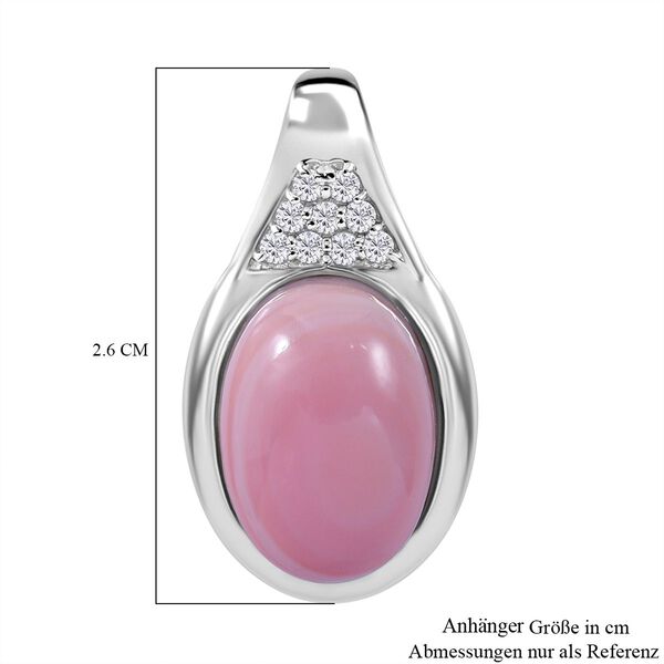 AA Rosa Konch-Perlmutter, Wei&szlig;er Zirkon Anh&auml;nger 925 Silber rhodiniert image number 4