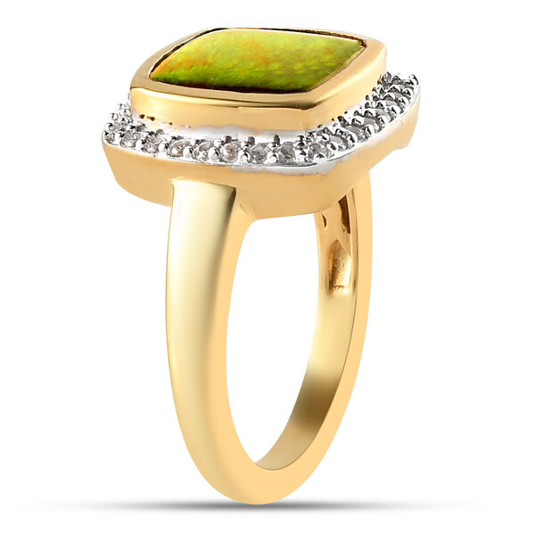 Ammolit und Zirkon Ring 925 Silber vergoldet  ca. 3,16 ct image number 5