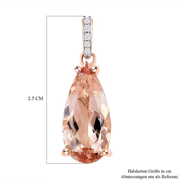 AA Morganit und wei&szlig;er Diamant-Anh&auml;nger, 375 Ros&eacute;gold ca. 3.91 ct image number 6