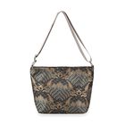 Jacquard-Tasche aus Poly-Satin mit Futter und Reißverschluss, Innentasche, gold