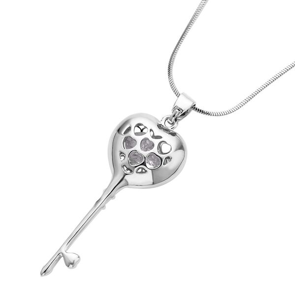 Wei&szlig;er Kristall-Anh&auml;nger mit Kette - 1 ct. image number 5