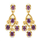 Natürliche, marokkanische Amethyst-Ohrringe, 925 Silber vergoldet ca. 1,52 ct