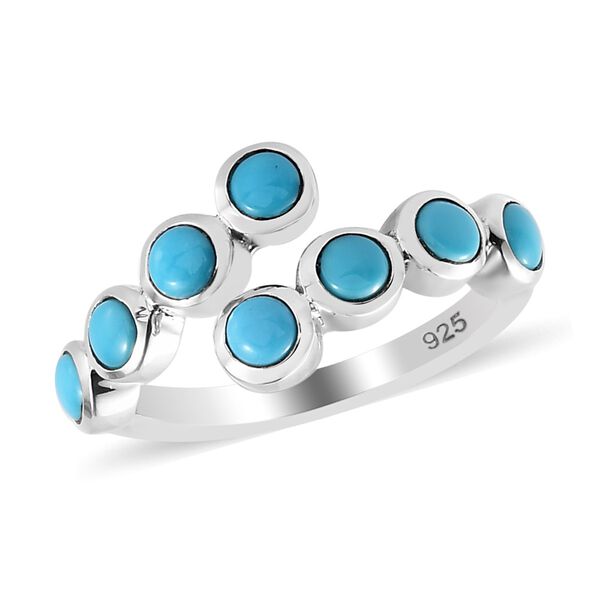 Nat&uuml;rlicher Sleeping Beauty T&uuml;rkis Ring 925 Silber Platin-&Uuml;berzug image number 5