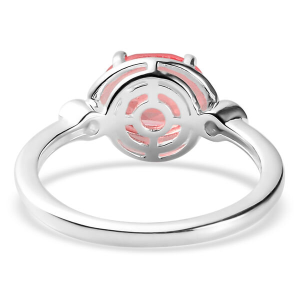 Padparadscha Triplett Quarz und Zirkon-Ring, 925 Silber  ca. 1,43 ct image number 6