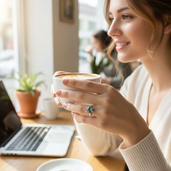 D'Joy Paraiba Moissanit Ring - 1,76 ct.