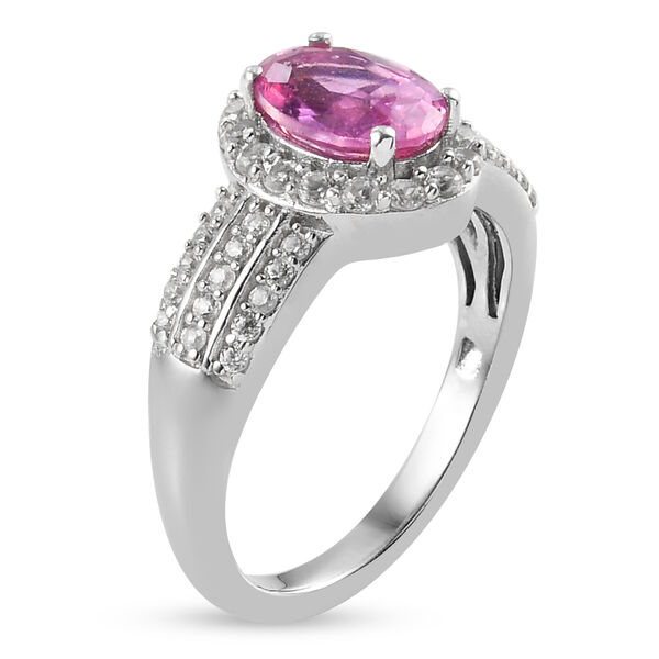 Premium Ilakaka Rosa Saphir und Zirkon-Ring, 925 Silber platiniert, 2,30 ct. image number 5