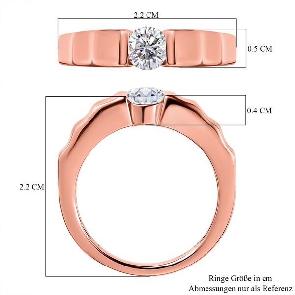 EF Moissanit Ring in Silber mit Roségold Vermeil - 0,43 ct. image number 5