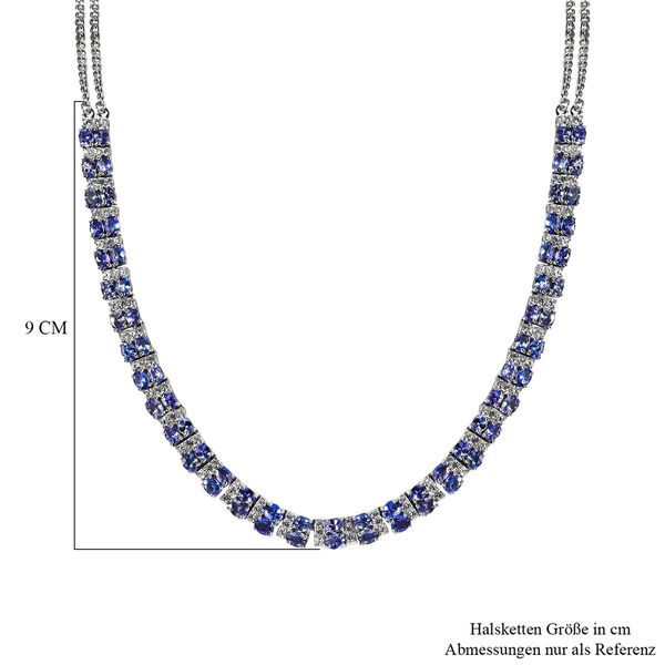 Tansanit und Zirkon Halskette, 45 cm - 13,18 Ct. image number 6