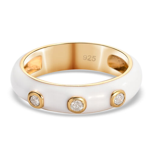 Diamant emaillierter Ring - 0,10 ct. image number 0