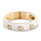 Diamant emailliert Ring 925 Silber vergoldet  ca. 0,10 ct image number 0