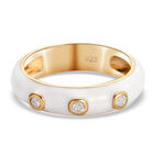 Diamant emailliert Ring 925 Silber vergoldet (Größe 16.00) ca. 0,10 ct