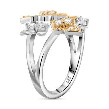 Moissanit zweifarbiger Ring - 0,40 ct.