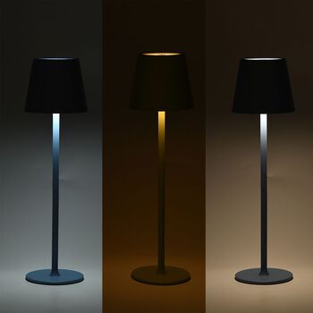 Wiederaufladbare, dimmbare Metall-Tischlampe, 11x38cm, Blau