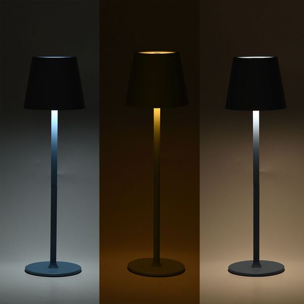 Wiederaufladbare, dimmbare Metall-Tischlampe, 11x38cm, Blau image number 3