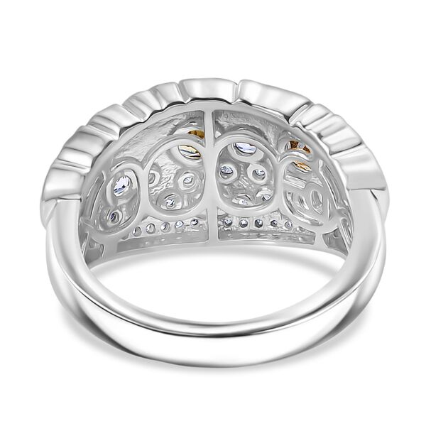 Fire and Ice Collection - Nat&uuml;rlicher goldener Tansanit, Tansanit Ring 925 Silber Rhodiniert und 750 Gelbgold Vermeil (Gr&ouml;&szlig;e 18.00) ca. 0.98 ct image number 6