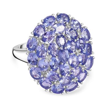 Tansanit Ring 925 Silber rhodiniert (Gr&ouml;&szlig;e 21.00) ca. 5,92 ct