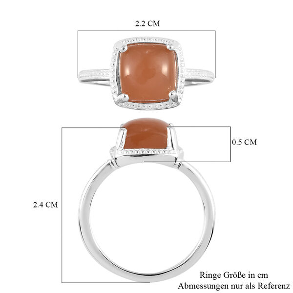 Pfirsich Mondstein Ring 925 Silber  ca. 2,85 ct image number 7
