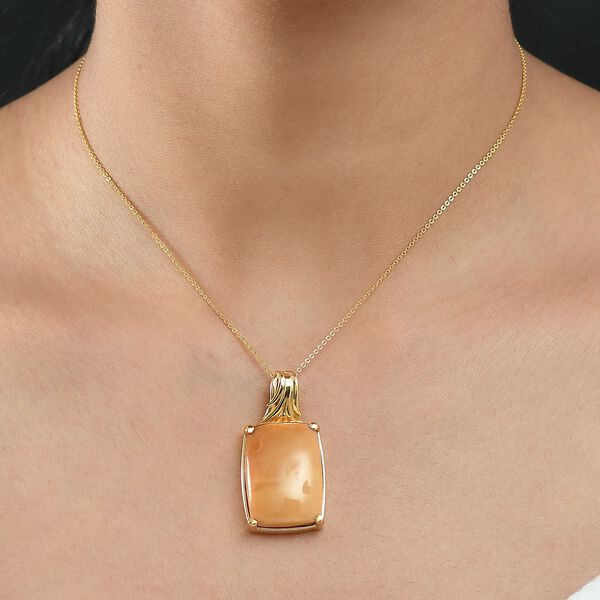 Oregon Karamell Opal Anh&auml;nger Nickelfreies Messing ca. 24,09 ct. image number 3