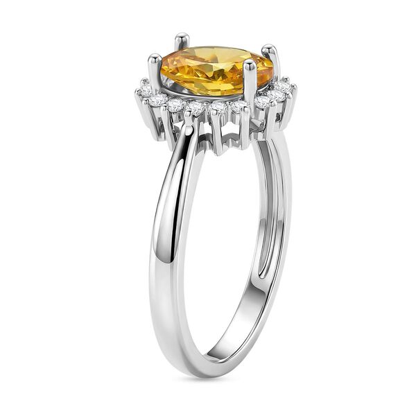 Gelber Zirkonia, Wei&szlig;er Zirkonia Ring Nickelfreies Messing (Gr&ouml;&szlig;e 17.00) image number 4