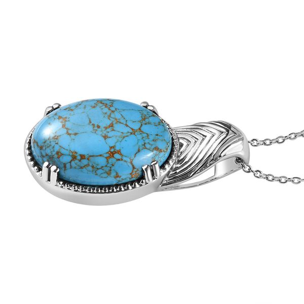 Blauer Türkis Anhänger mit 45cm Kette - 20,57 ct. image number 3