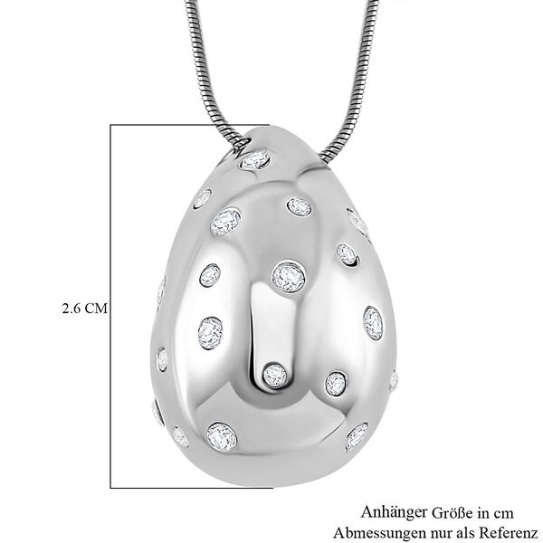 Weißer Zirkonia Halskette ca. 50 cm Reiner Edelstahl image number 6