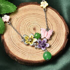 JARDIN KOLLEKTION - grüne Jade und rosa Perlmutt-Halskette, 925 Silber rhodiniert ca. 14,15 ct image number 1