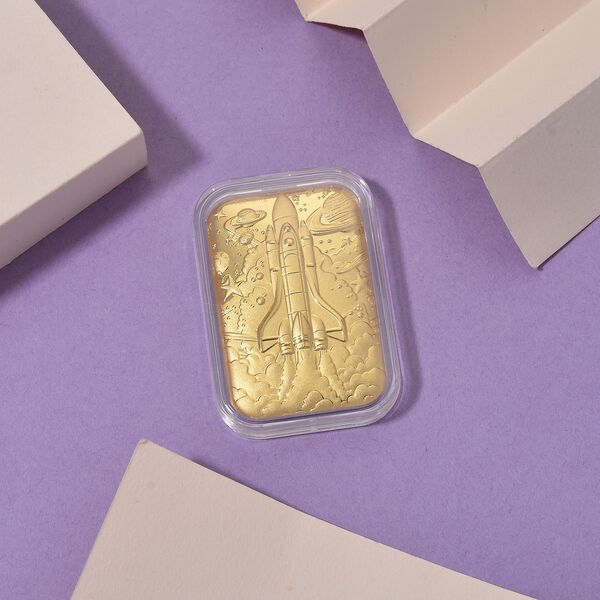 999er Goldbarren mit Raketenmotiv, 10mg image number 2