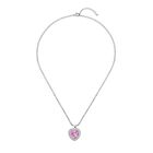 Rosa Zirkonia Herz-Halskette 50 cm ca. 13.00 ct