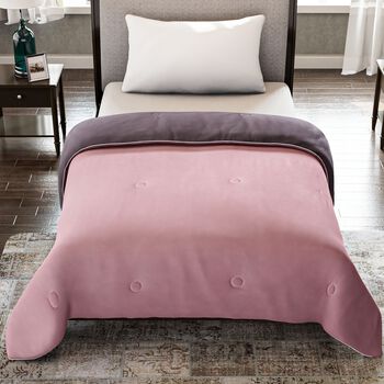 Serenity Night Wende-K&uuml;hlsteppdecke, Zwei-Ton, 135&times;200cm, Dunkelgrau und Rosa