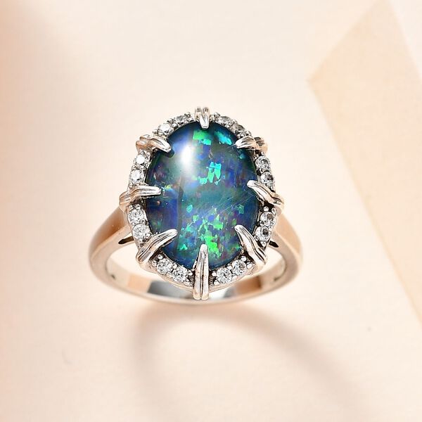 Boulder Opal und Zirkon Ring - 3,65 ct. image number 2