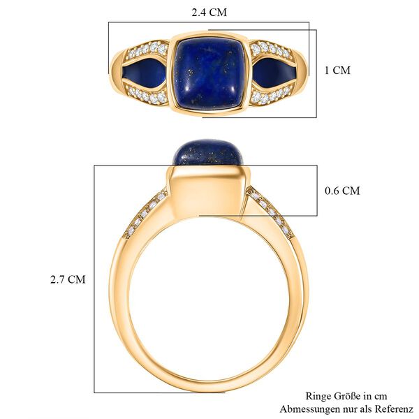 EverTrue AAA Lapislazuli und Zirkon Ring - 3,30 ct. image number 6