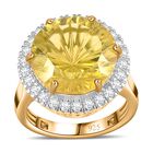 AAA Ouro Verde Quarz und Zirkon Ring - 9,58 ct. image number 3