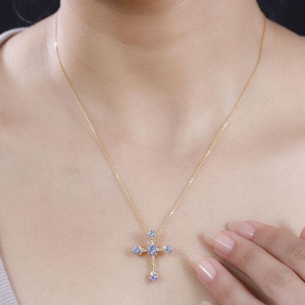 Tansanit Kreuz Anh&auml;nger - 1,39 ct. image number 3