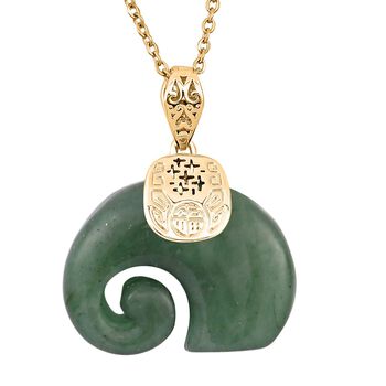 Gr&uuml;ner Aventurin Schmuckset Reines Messing, Reiner Edelstahl IP-Gelbbeschichtung ca. 25.00 ct