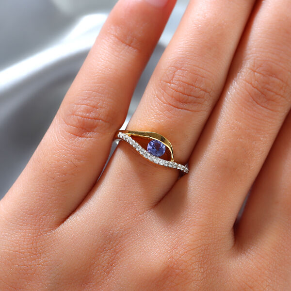 Tansanit und Zirkon Ring - 0,57 ct. image number 3
